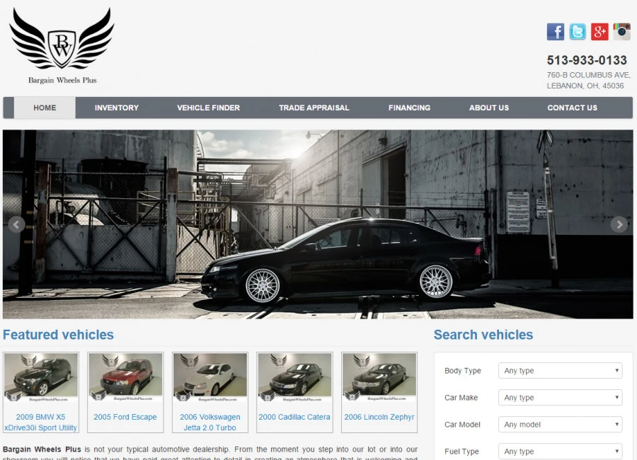 Bargain Wheels Plus Website